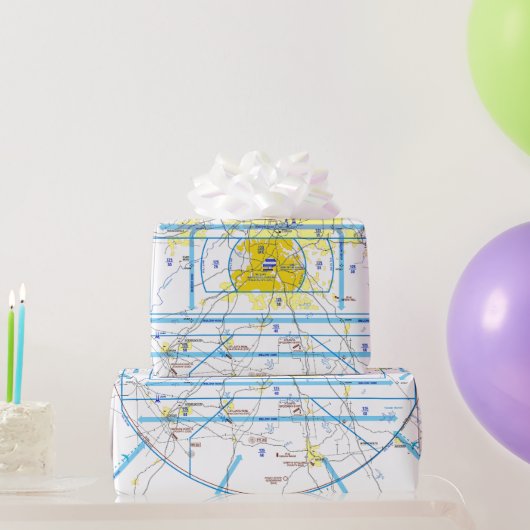 Aviation Chart Wrapping Paper ラッピングペーパー (パーティーギフト)