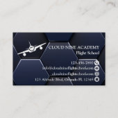 Aviation Company Professional Modern Blue & White 名刺 (正面)