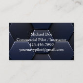 Aviation Company Professional Modern Blue & White 名刺 (裏面)