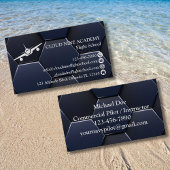 Aviation Company Professional Modern Blue & White 名刺