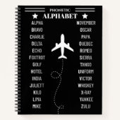 Aviation NATO Phonetic Alphabet Airplane Simple ノートブック (正面)