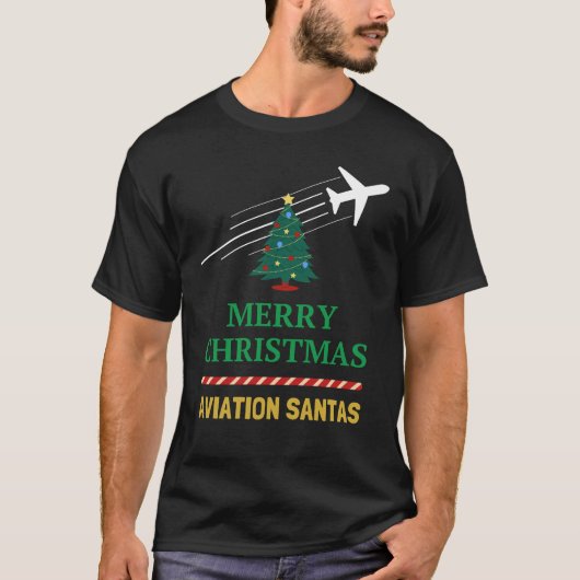 Aviation Santas – 航空クリスマスパイロット Tシャツ (正面)