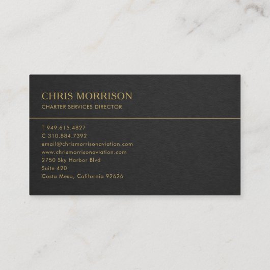 Aviation Services Airplane 名刺 (裏面)