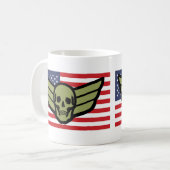 Aviator Badge American Flag コーヒーマグカップ (正面左)