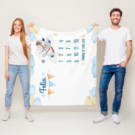 Aviator Bear Watercolor Themed Blanket フリースブランケット