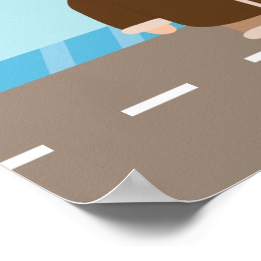 Aviator Boy Airplane Birthday Party Banner ポスター (角)