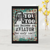 Aviator - Funny Vintage Retro カード (黄色い花)