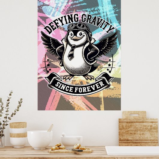 Aviator Penguin ポスター (キッチン)