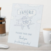 Aviator Pilot Precious Cargo Baby Shower Favors 台座サイン (インサイチュ)
