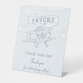 Aviator Pilot Precious Cargo Baby Shower Favors 台座サイン (正面)