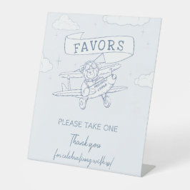 Aviator Pilot Precious Cargo Baby Shower Favors 台座サイン