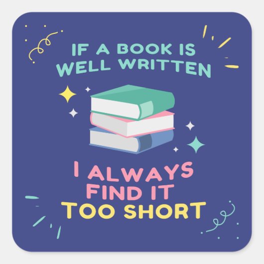 Avid Reader I - Jane Austen引用文 スクエアシール (正面)