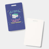 Avid Reader I - Jane Austen引用文 バッジ (正面＆裏面)