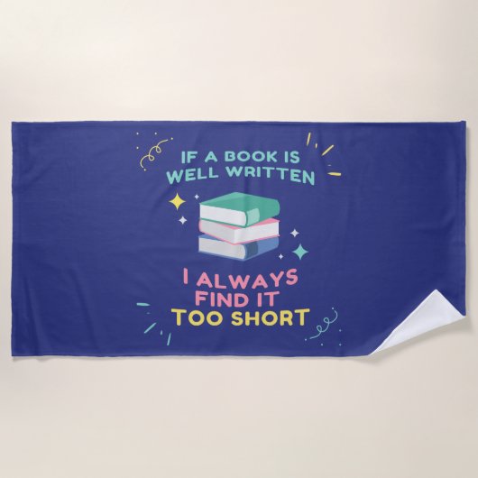 Avid Reader I - Jane Austen引用文 ビーチタオル (正面)