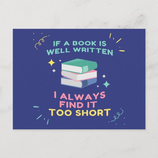 Avid Reader I - Jane Austen引用文 ポストカード (正面)