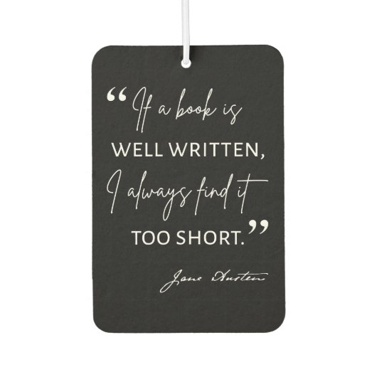 Avid Reader II - Jane Austen引用文 カーエアーフレッシュナー (正面)