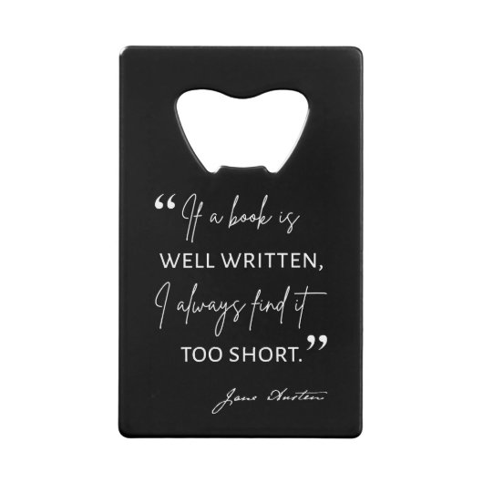 Avid Reader II - Jane Austen引用文 クレジットカード栓抜き (正面)