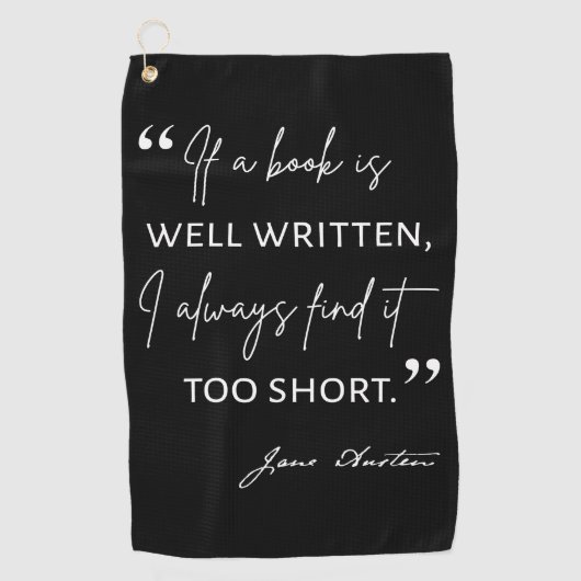 Avid Reader II - Jane Austen引用文 ゴルフタオル (正面)