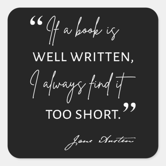 Avid Reader II - Jane Austen引用文 スクエアシール (正面)