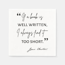 Avid Reader II - Jane Austen引用文 スタンダードカクテルナプキン