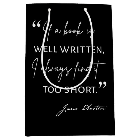 Avid Reader II - Jane Austen引用文 ミディアムペーパーバッグ (正面)