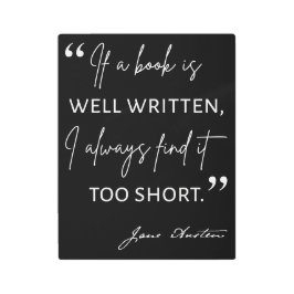 Avid Reader II - Jane Austen引用文 メタルプリント