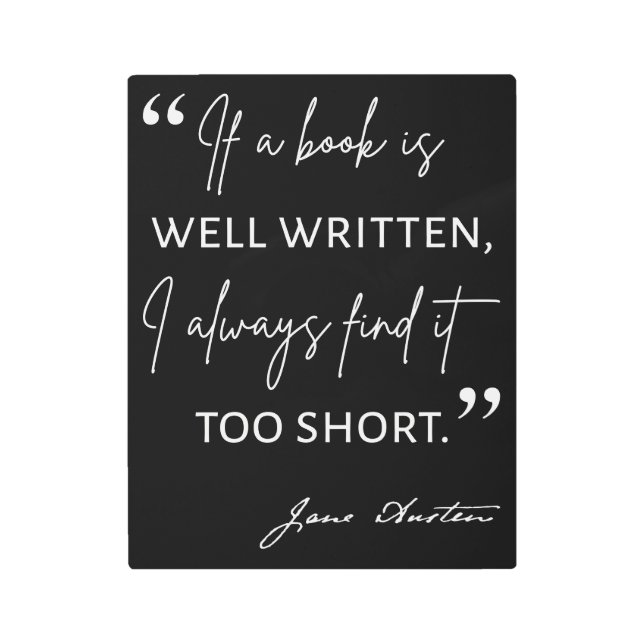 Avid Reader II - Jane Austen引用文 メタルプリント (正面)