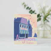 Avignon Franceの漫画旅行ポスター ポストカード (スタンド正面)