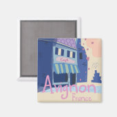 Avignon Franceの漫画旅行ポスター マグネット (正面/裏面)