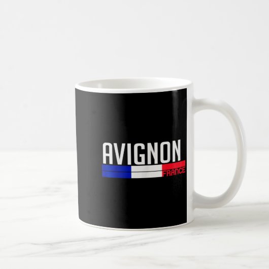 Avignon France Flag Travel Souvenir For Locals And コーヒーマグカップ (右)