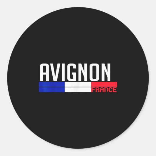 Avignon France Flag Travel Souvenir For Locals And ラウンドシール (正面)
