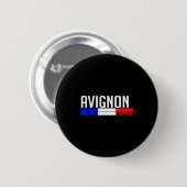 Avignon France Flag Travel Souvenir For Locals And 缶バッジ (正面&裏面)
