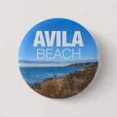 Avila Beach California Overlook Photography 缶バッジ (正面)