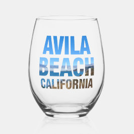 Avila Beach California Vacation ステムなしワイングラス