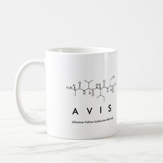 Avisペプチド名mug コーヒーマグカップ (左)