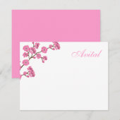 Avitalのピンクの花バルミツワーは感謝していしています ノートカード (正面/裏面)