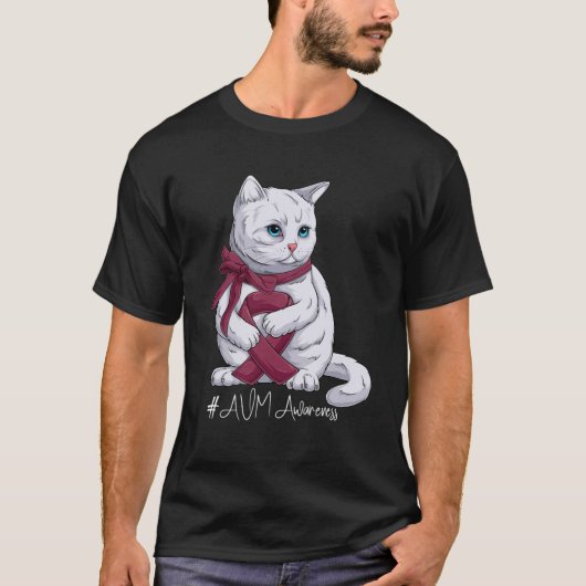 AVM認識度月ブルゴーニュのリボン猫 Tシャツ (正面)