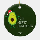 Avoのカスタマイズ可能なメリークリスマス セラミックオーナメント (裏面)