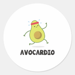 Avoの心臓おもしろいなトレーニングのトロピカル・フルーツのアボカド ラウンドシール