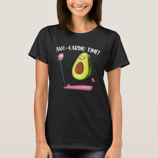 Avo Cardio Time Avocado Cardio Time Fitness Workou Tシャツ (正面)