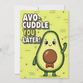 Avo-Cuddle You Later cute avocado pun gift fruit サンキューカード (正面)