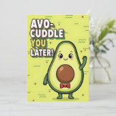 Avo-Cuddle You Later cute avocado pun gift fruit サンキューカード (スタンド正面)