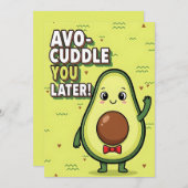 Avo-Cuddle You Later cute avocado pun gift fruit サンキューカード (正面/裏面)
