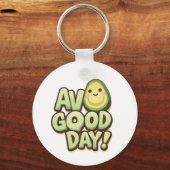 Avo Good Day – かわいいアボカドのダジャレ キーチェーン (正面)