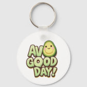 Avo Good Day – Cute Avocado Pun Keychain キーホルダー (正面)