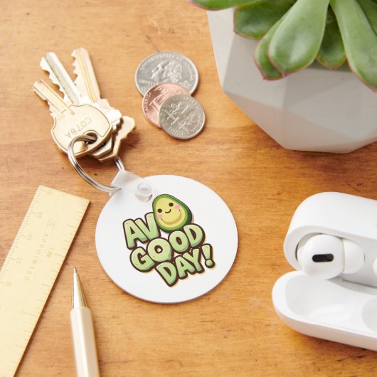 Avo Good Day – Cute Avocado Pun Keychain キーホルダー (デスク)