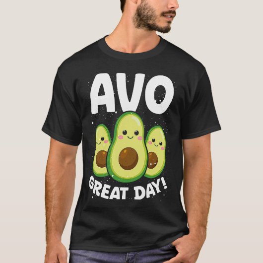 Avo Great Day Backprint Avocado Tシャツ (正面)