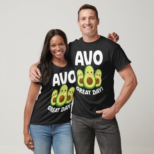 Avo Great Day Backprint Avocado Tシャツ (ユニセックス)