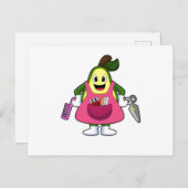 Avocado as Hairdresser with Scissors & Comb ポストカード (正面/裏面)