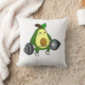 Avocado at Fitness with Barbell クッション (ブランケット)